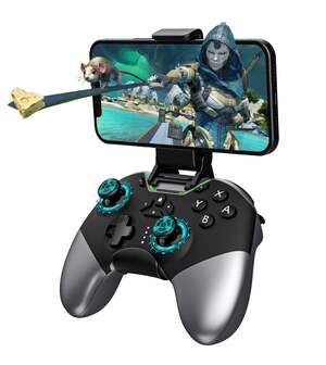 Bluetooth Wireless Gaming Controller with Hall Effect Joysticks and Phone Clip f